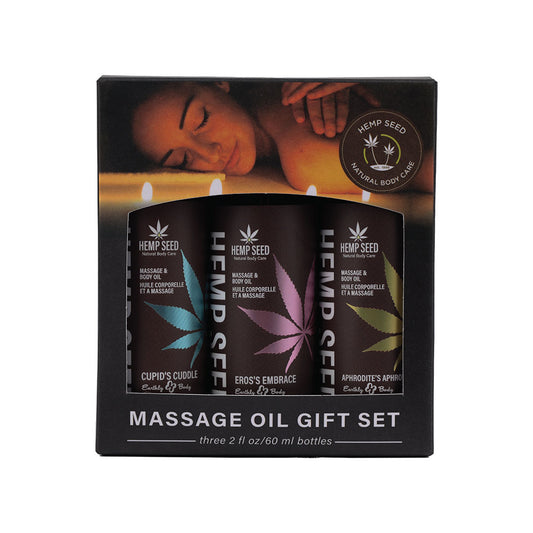 Hemp Seed Massage Oil Trio Gift Set