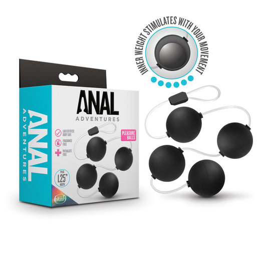 Anal Adventures Pleasure Balls - Black